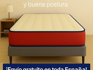 Colchoneta viscoelástica 18 cm instalada en cama de madera juvenil
