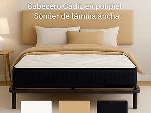 pack colchón viscoelástico con somier y cabecero modernos